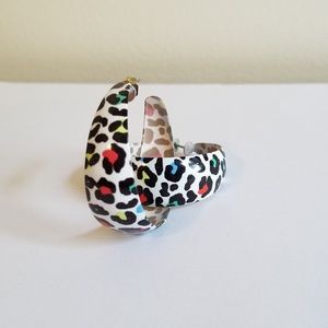 Neon Cheetah Print Hoop Earrings